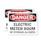 Signmission Electric Meter Room No Danger Sign, Vinyl Decal, 5in W x 3.5in L, 2PK OS-2PACK-DS-D-35-L-19336 - alternate 1